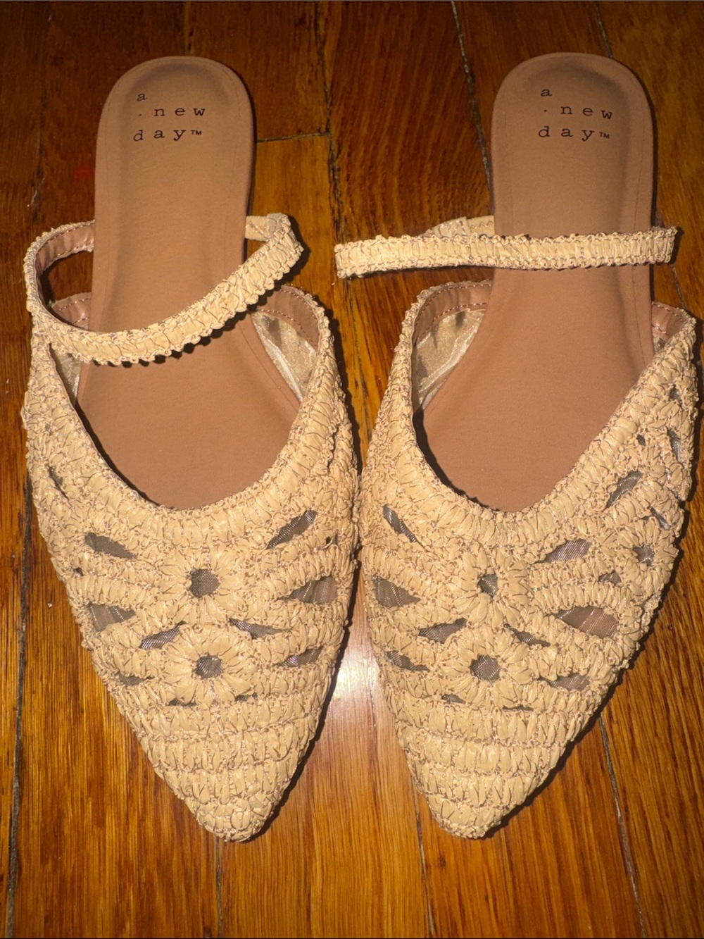 a new day Tan Woven Pointed-Toe Slingback Mules - Picture 4 of 6